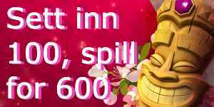 Sett inn 100 kr spill for 600 kr